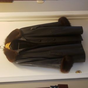 Leather swing coat